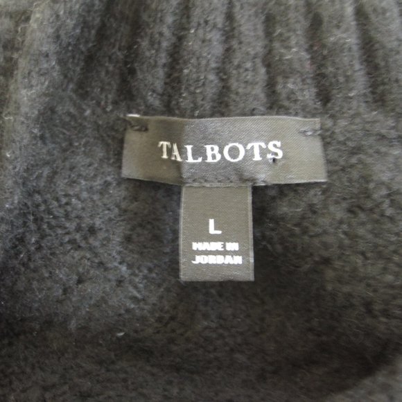 Talbots Women's Black Crew Neck Sweater Size L Wool Alpaca Blend Super Soft - Picture 6 of 7
